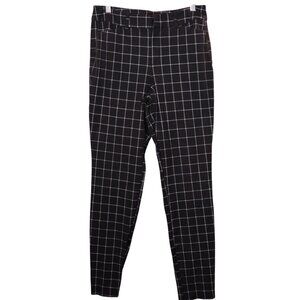 Old Navy Pixie High Rise Black & White Windowpane Pants With Secret-Slim Pockets